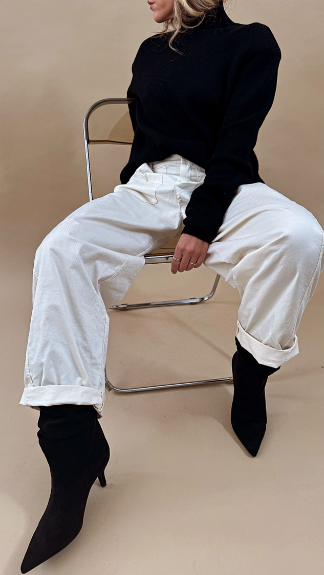 Bottines noires froncées suédine – Image 6