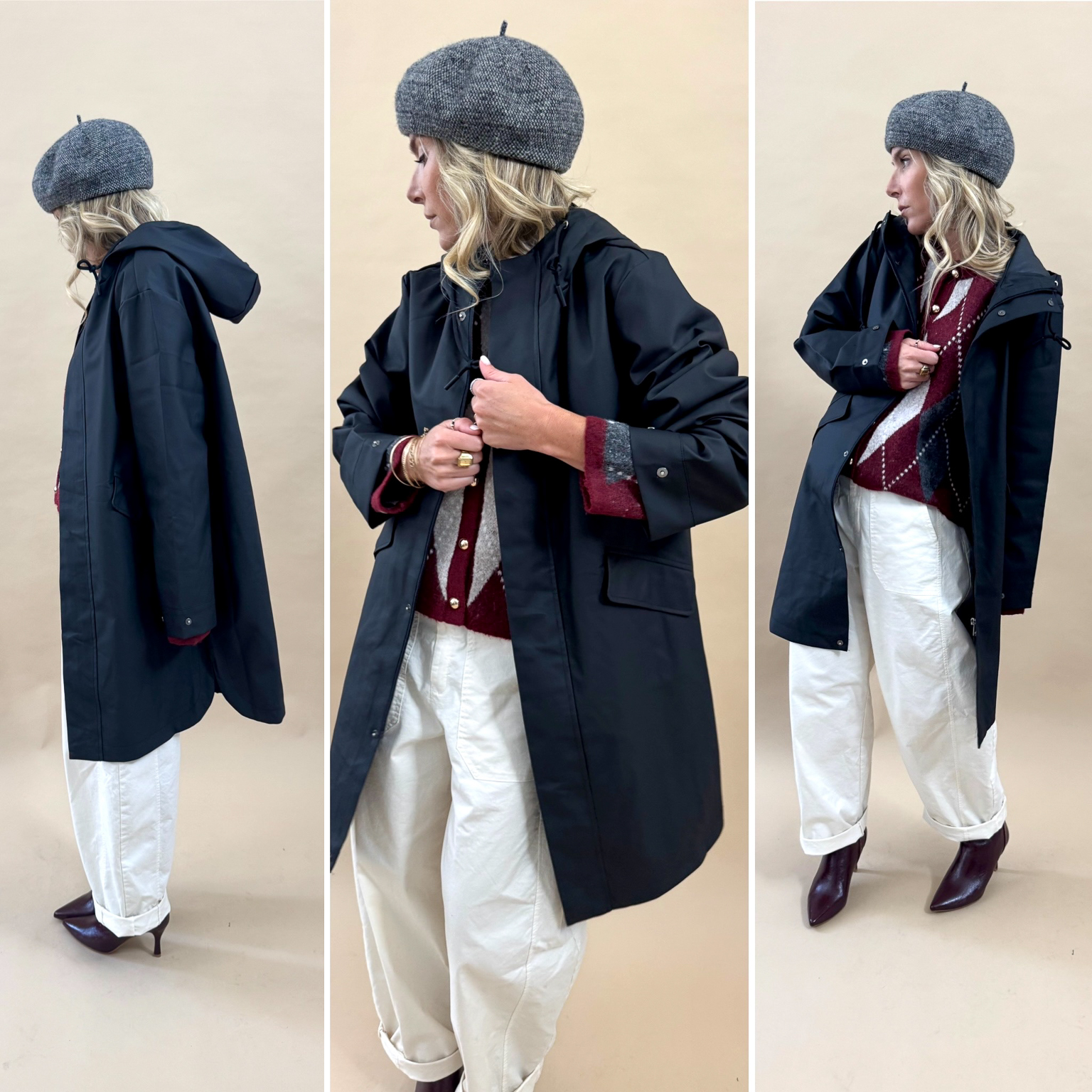 Parka noire avec capuche