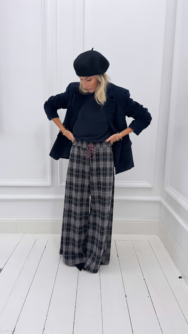 Veste blazer bleu marine en velours – Image 7