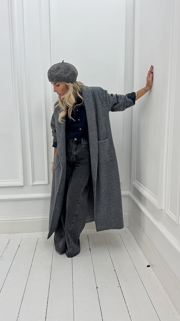 Chemise bleu marine en velours – Image 9