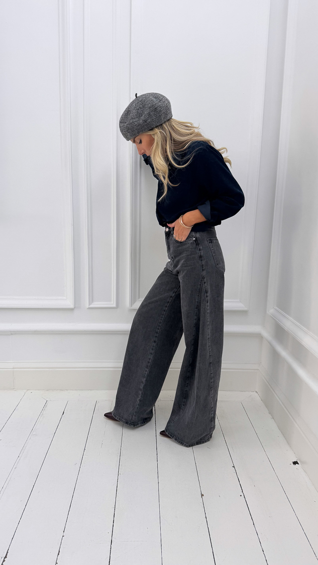 Chemise bleu marine en velours – Image 8