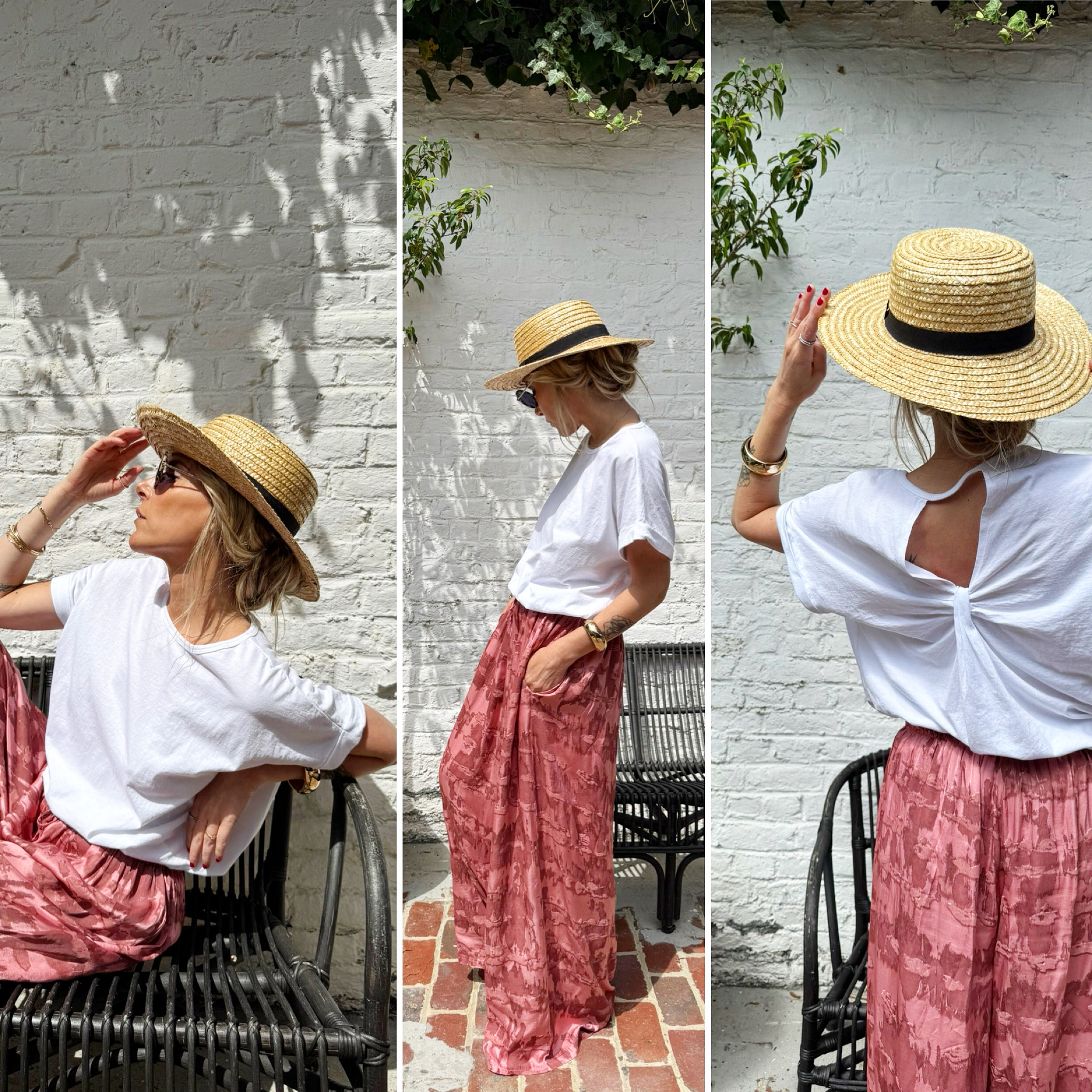 Tee-shirt blanc dos noeud