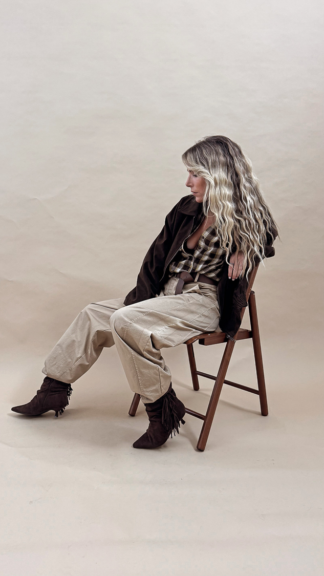 Bottines marron suédine à franges – Image 7