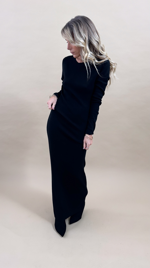 Robe longue noire dos nu – Image 8