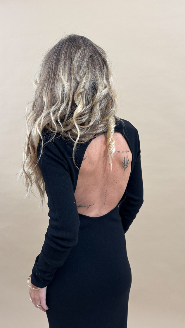 Robe longue noire dos nu – Image 4