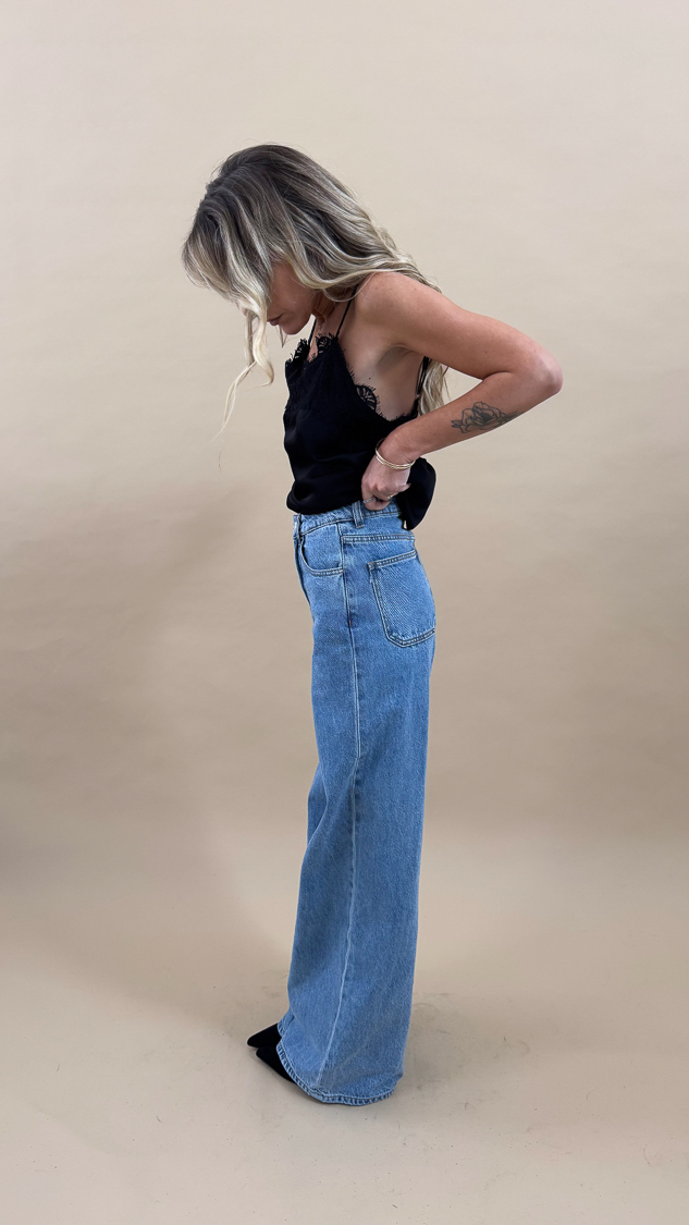 Jean bleu évasé – Image 5