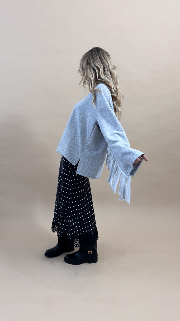 Jupe dentelle longue noire à pois – Image 5