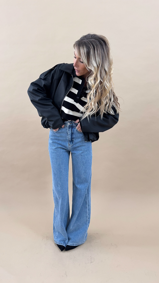 Jean bleu évasé – Image 9