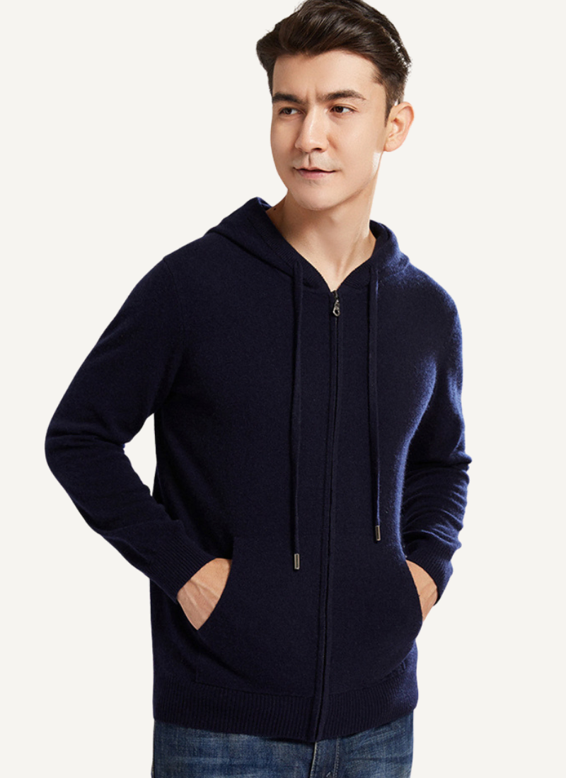 Cardigan 100% Laine Mérinos Capuche Homme – Image 6