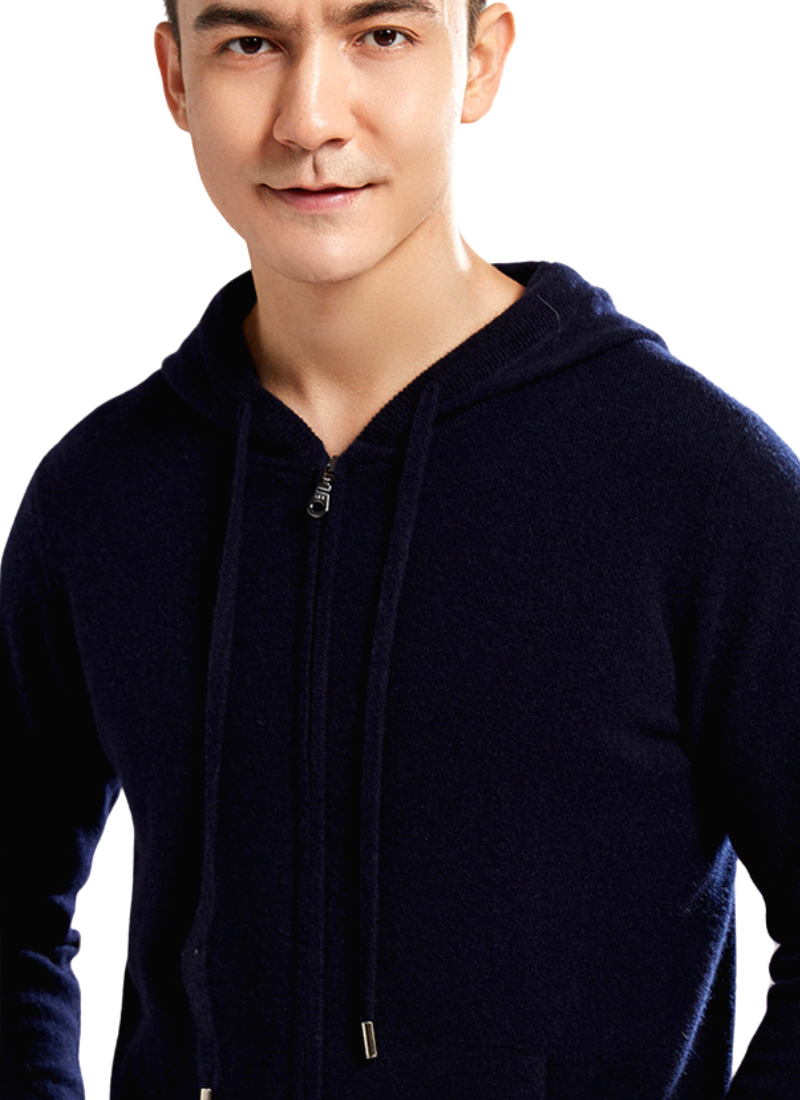 Cardigan 100% Laine Mérinos Capuche Homme – Image 8