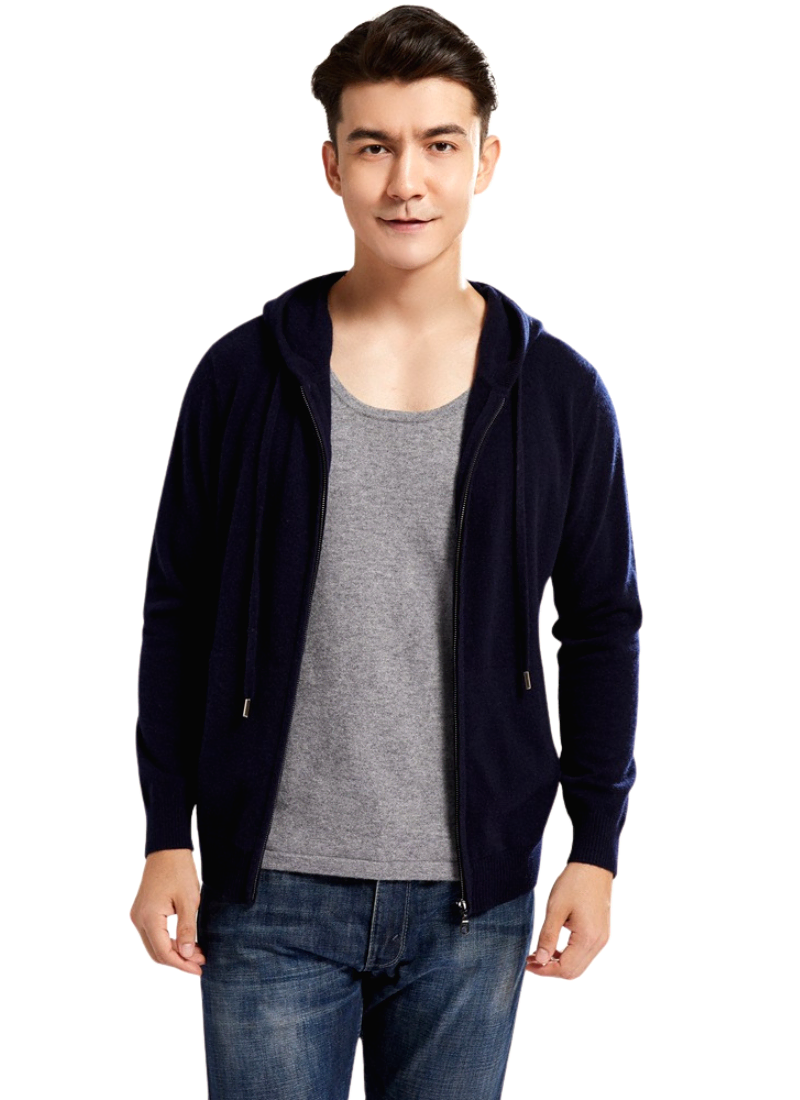 Cardigan 100% Laine Mérinos Capuche Homme – Image 7