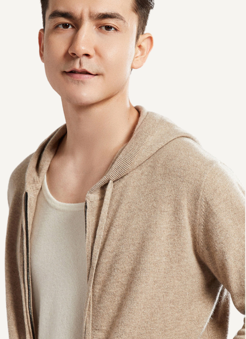 Cardigan 100% Laine Mérinos Capuche Homme – Image 3