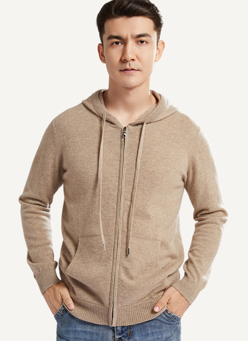 Cardigan 100% Laine Mérinos Capuche Homme – Image 2