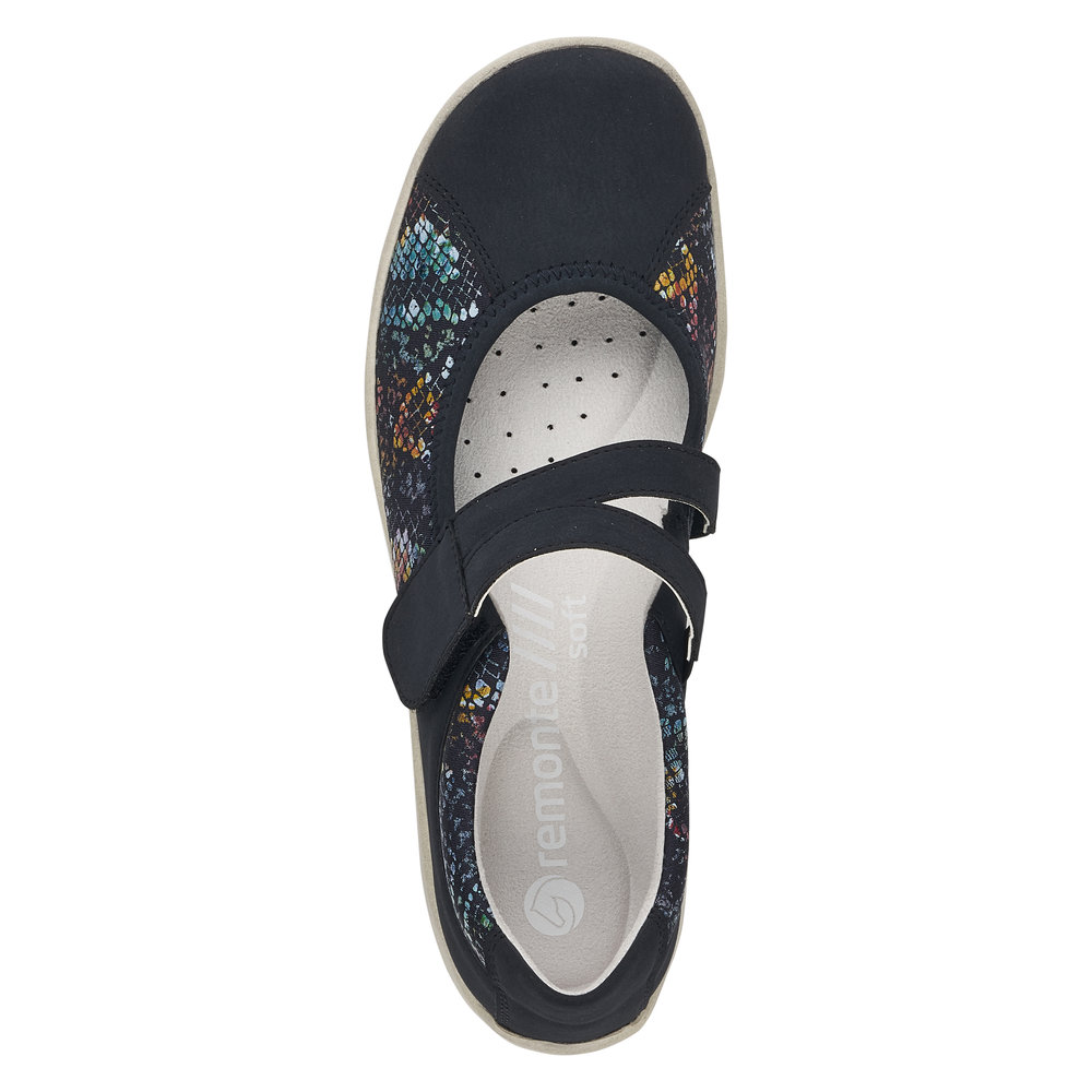 Ballerines femme à velcros talon plat semelle amovible, matière extensible très souple REMONTE R3510-15 – Image 6