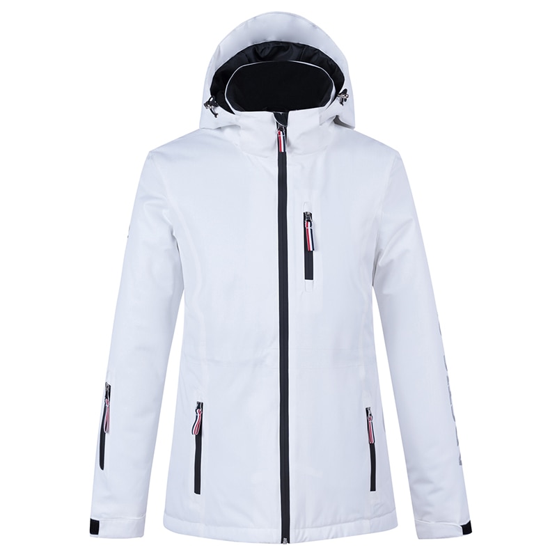Veste ski femme blanche thermique multipoches