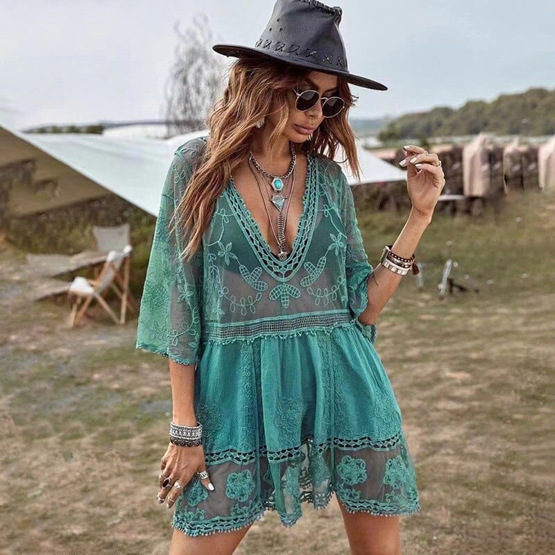 Robe Hippie Indienne La Verte