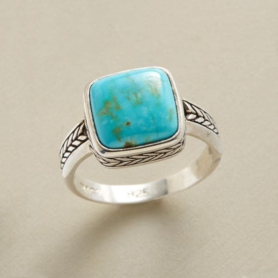 Bague Turquoise Classic square