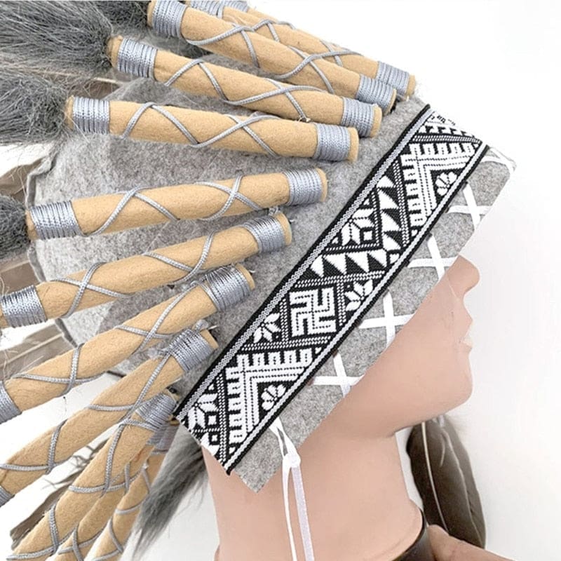 Coiffe Indienne Gris Souris – Image 4