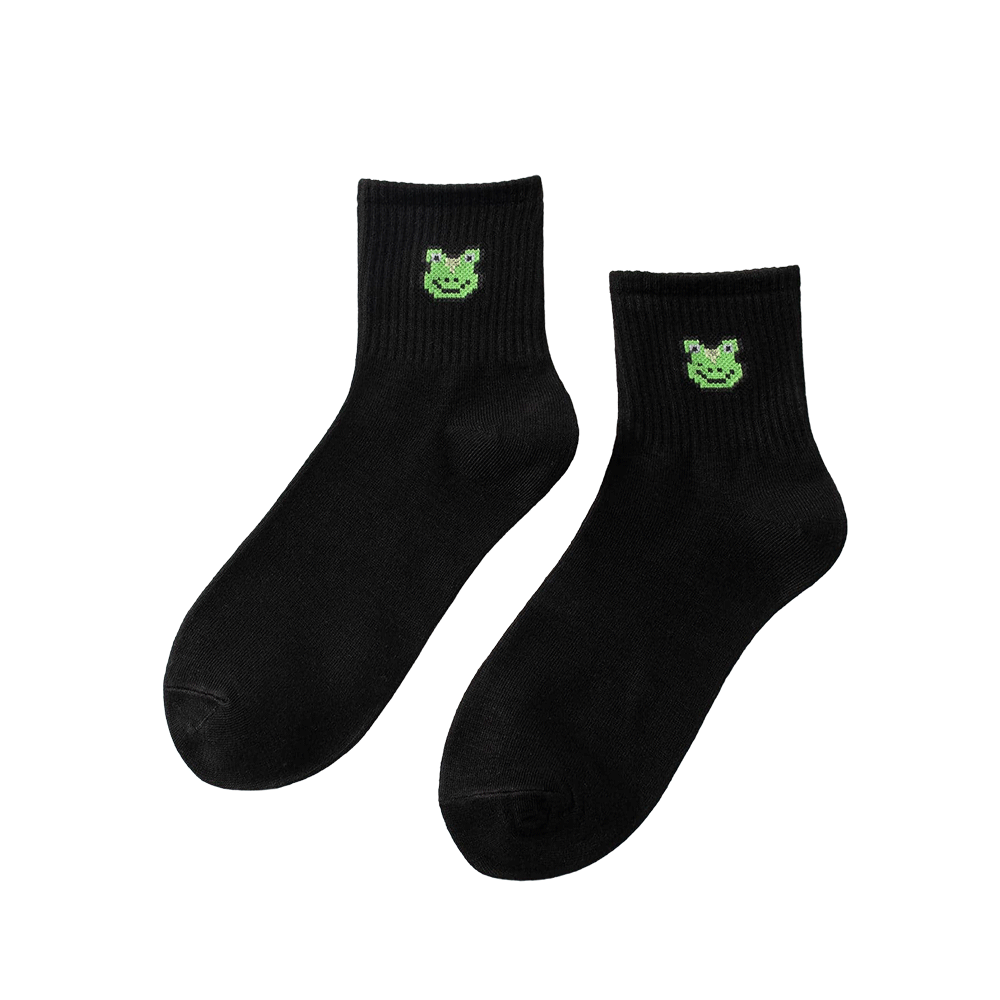 Chaussettes brodées grenouille – Image 2