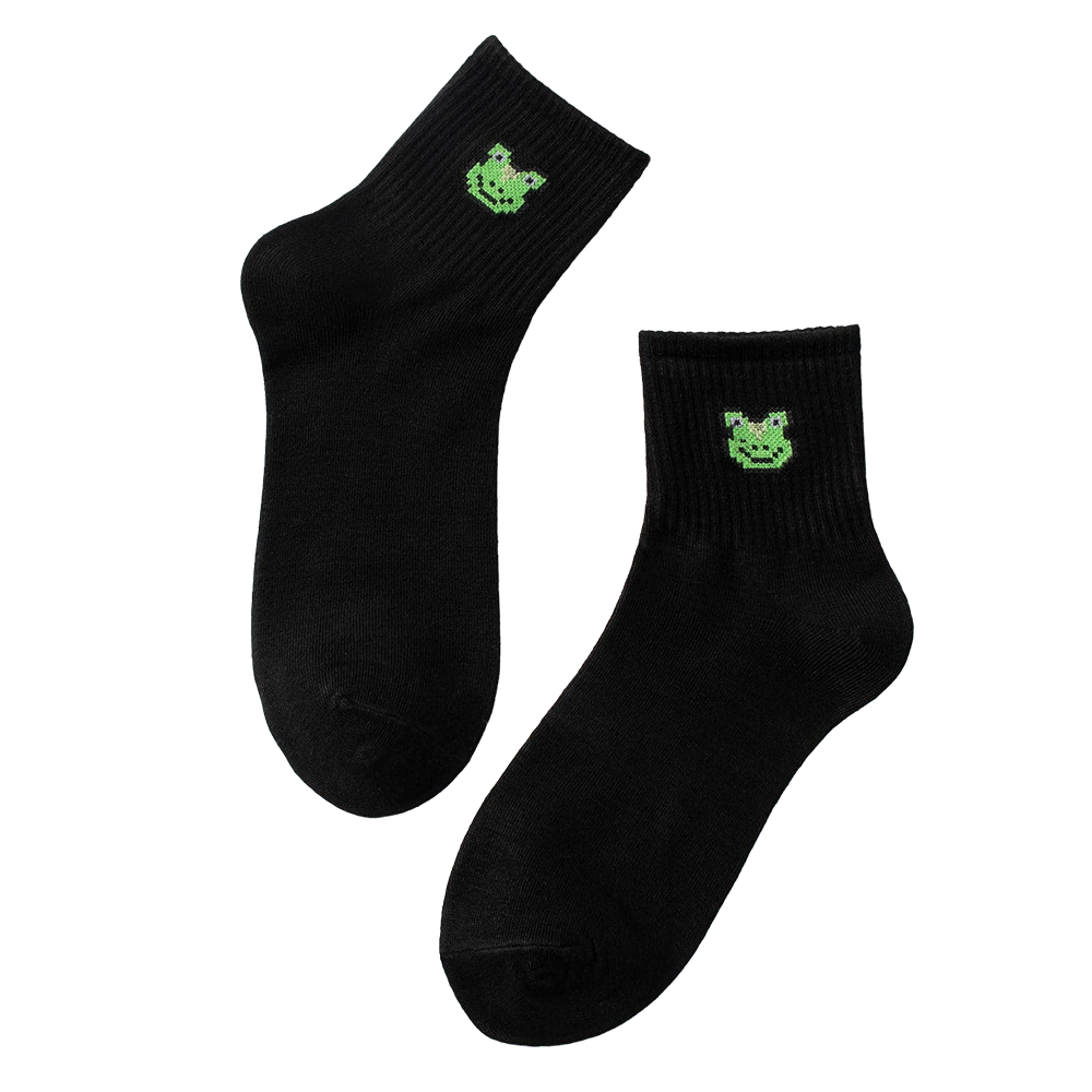 Chaussettes brodées grenouille