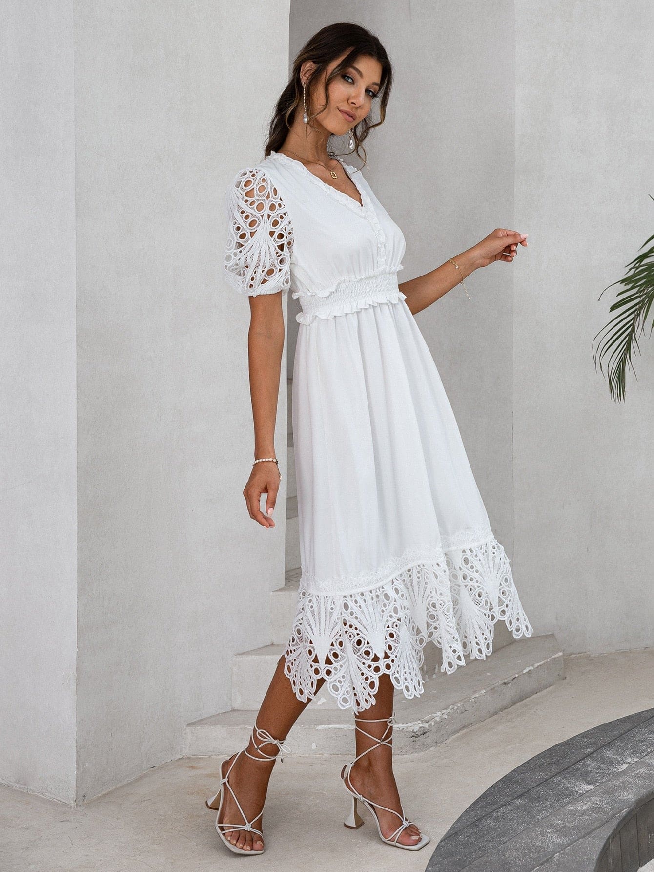 Robe Hippie Indienne Longue Blanche – Image 7