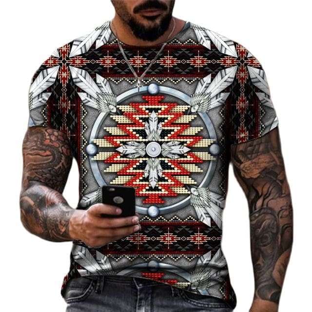 T-shirt Indien Navajo Rouge