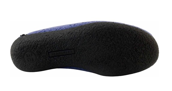 Pantoufle femme chausson chaud semelle compensée SEMELFLEX coloris bleu ou rouge – Image 6