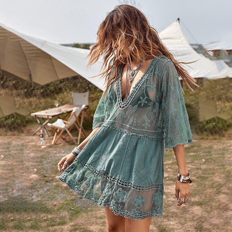 Robe Hippie Indienne La Verte – Image 3