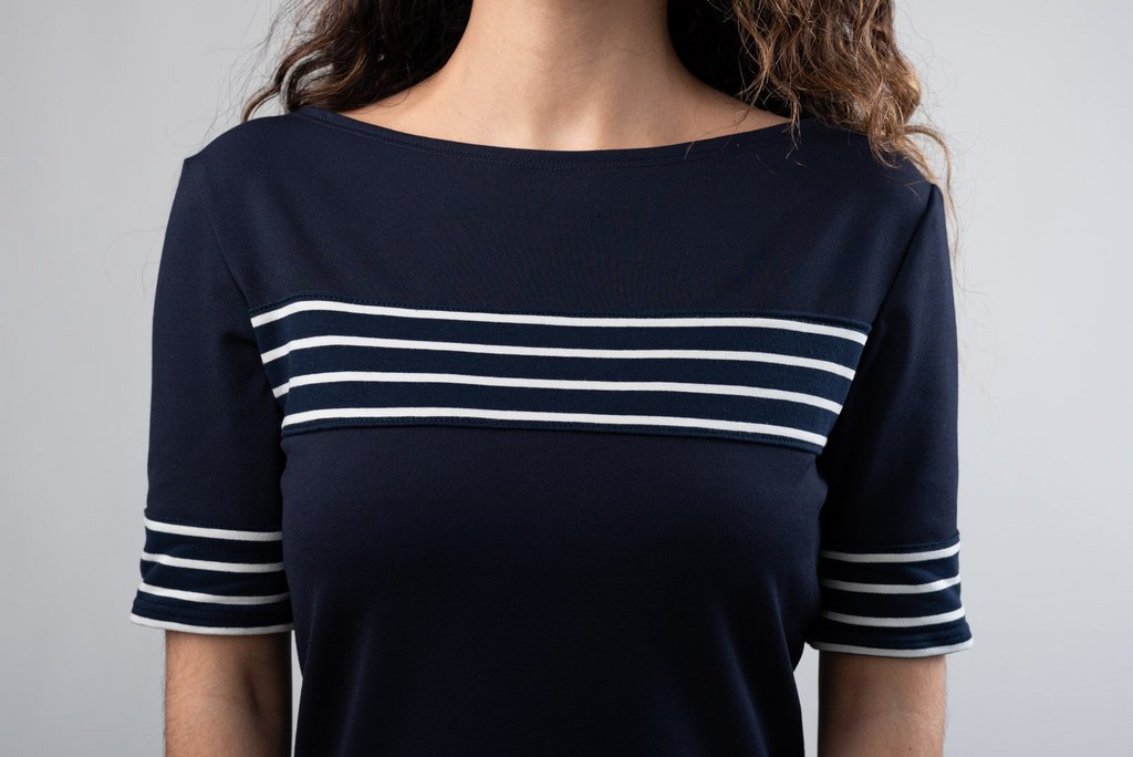 Tunique bleu marine à col bateau – Image 4