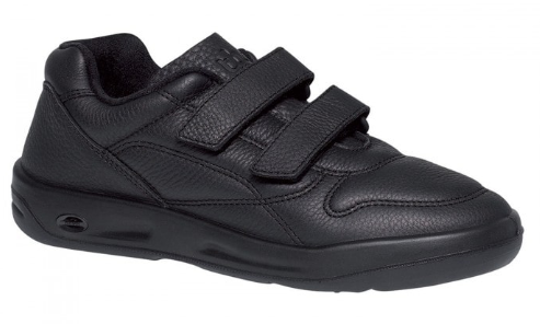 Tennis homme Velcros Cuir Doublure textile Semelle épaisse Chaussant large TBS Archer Coloris noir