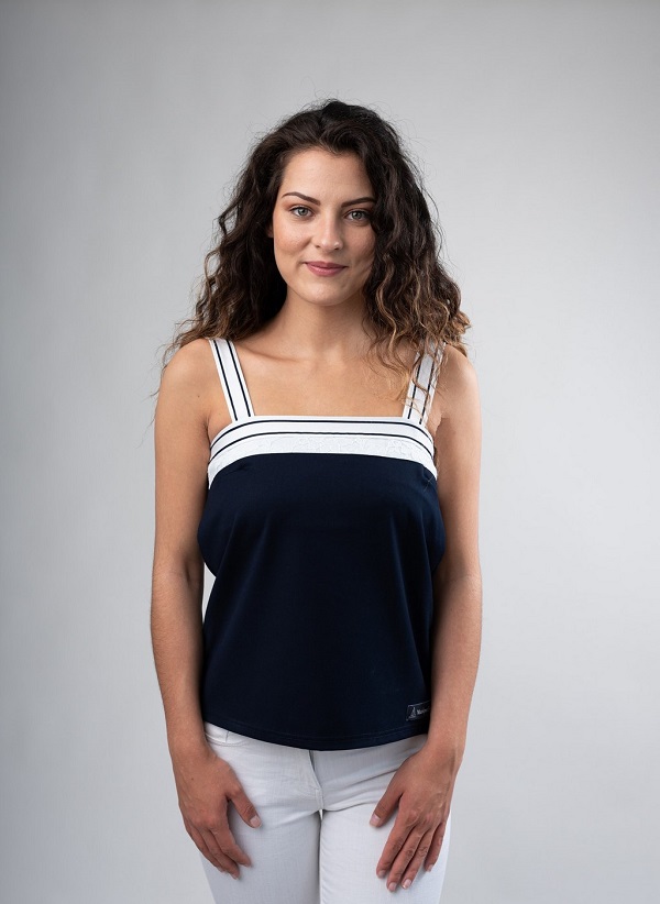 Top à bretelle – Rayé Blanc