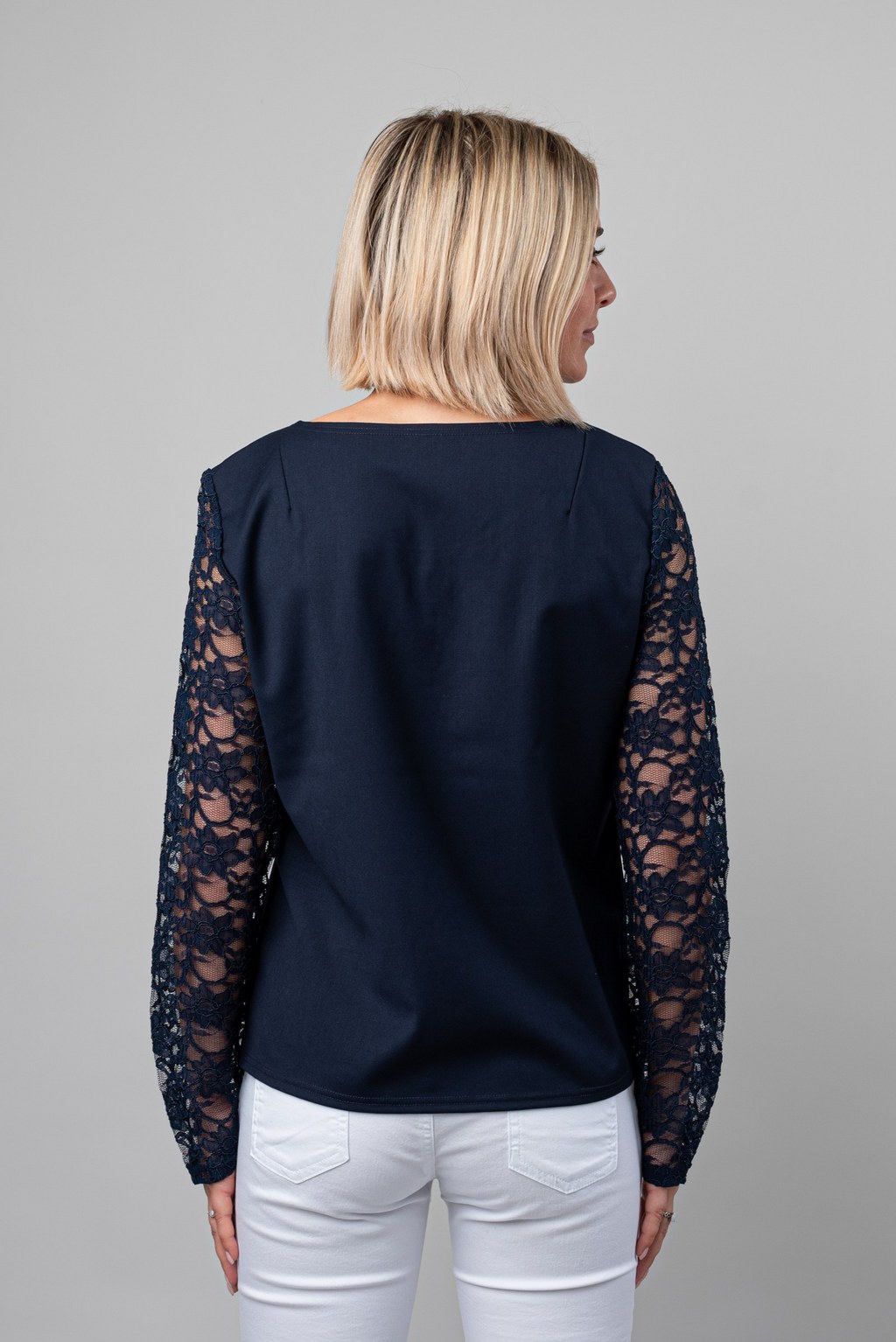 Tunique bleu marine – dentelle bleu marine – Image 6