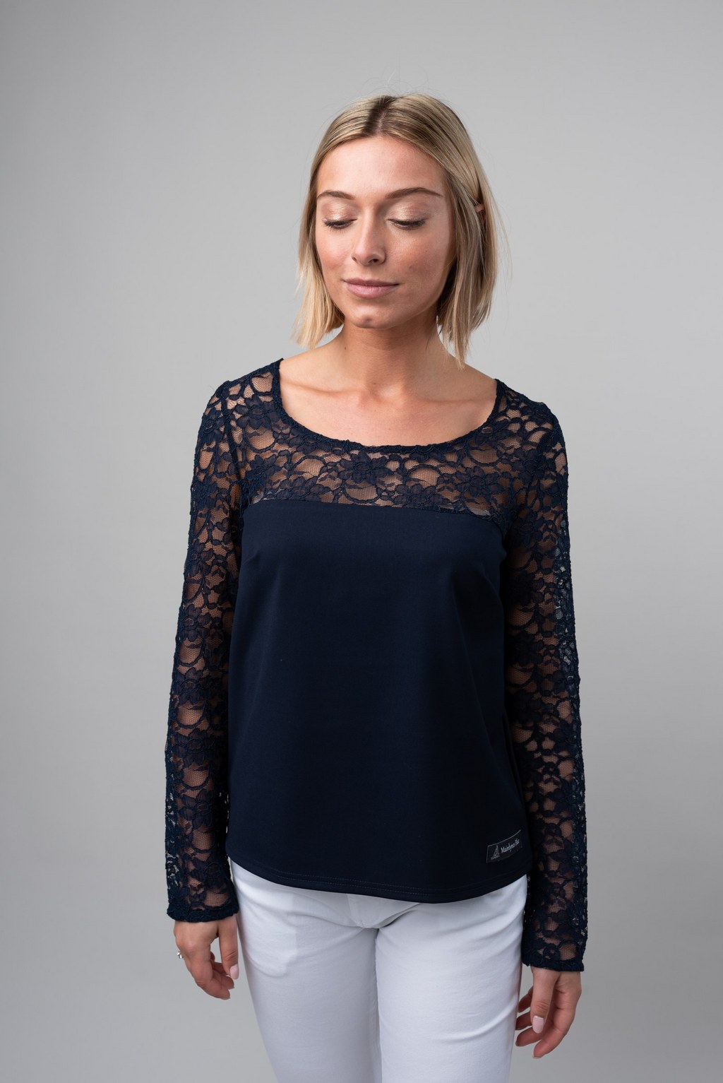 Tunique bleu marine – dentelle bleu marine – Image 4