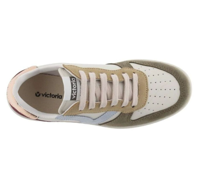 Tennis Mode femme Lacet Semelle épaisse Largeur confort Doublure textile VICTORIA Coloris multicolore sur fond beige – Image 3