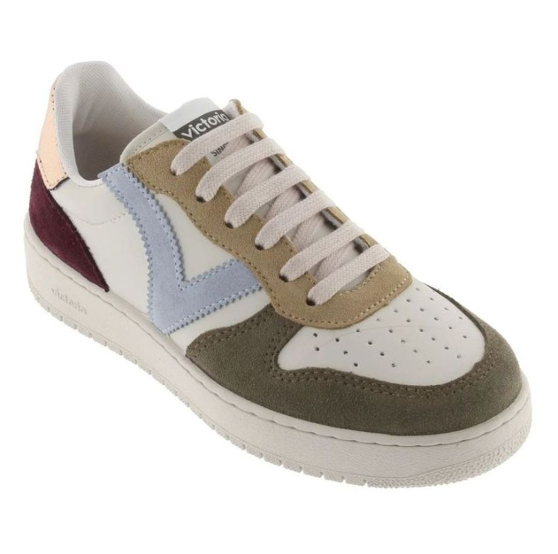 Tennis Mode femme Lacet Semelle épaisse Largeur confort Doublure textile VICTORIA Coloris multicolore sur fond beige – Image 4