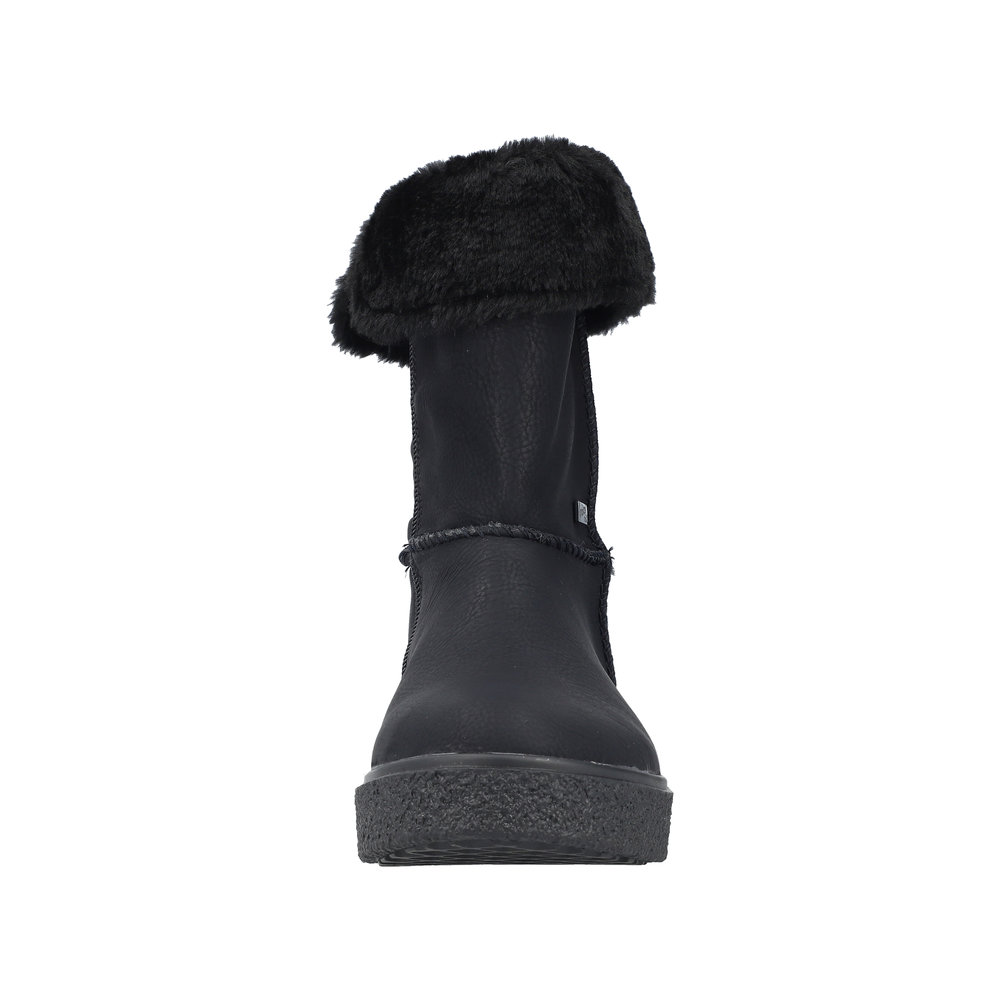Bottine mode femme Imperméable Doublure chaude Semelle plateau RIEKER coloris noir – Image 6