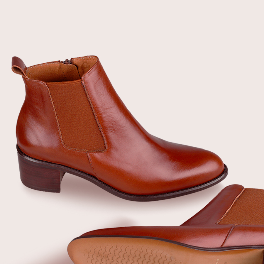 Bottines Chelsea en cuir Cognac – Joie 18081 – Image 3