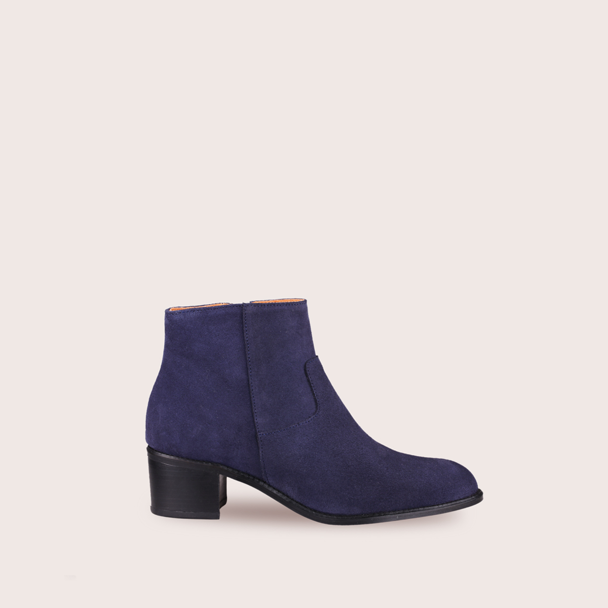 Bottines en cuir suédé bleu marine – Charlotte 15234