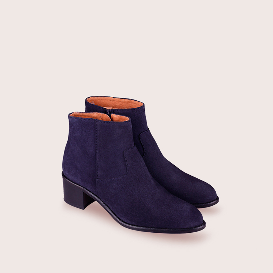 Bottines en cuir suédé bleu marine – Charlotte 15234 – Image 4
