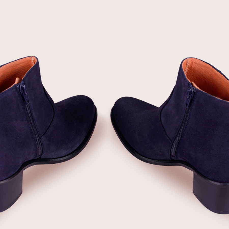 Bottines en cuir suédé bleu marine – Charlotte 15234 – Image 5