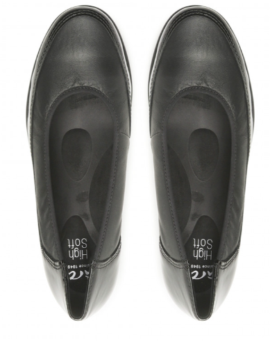 Ballerine femme cuir souples chaussant large semelle intérieure amovible, semelle antidérapante ARA coloris noir / vernis noir – Image 5