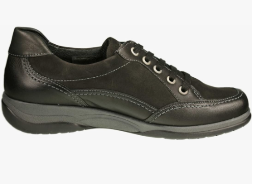 Basket femme Cuir souple Semelle compensé Confortable Très grande largeur ARA 12-46372 noir – Image 2