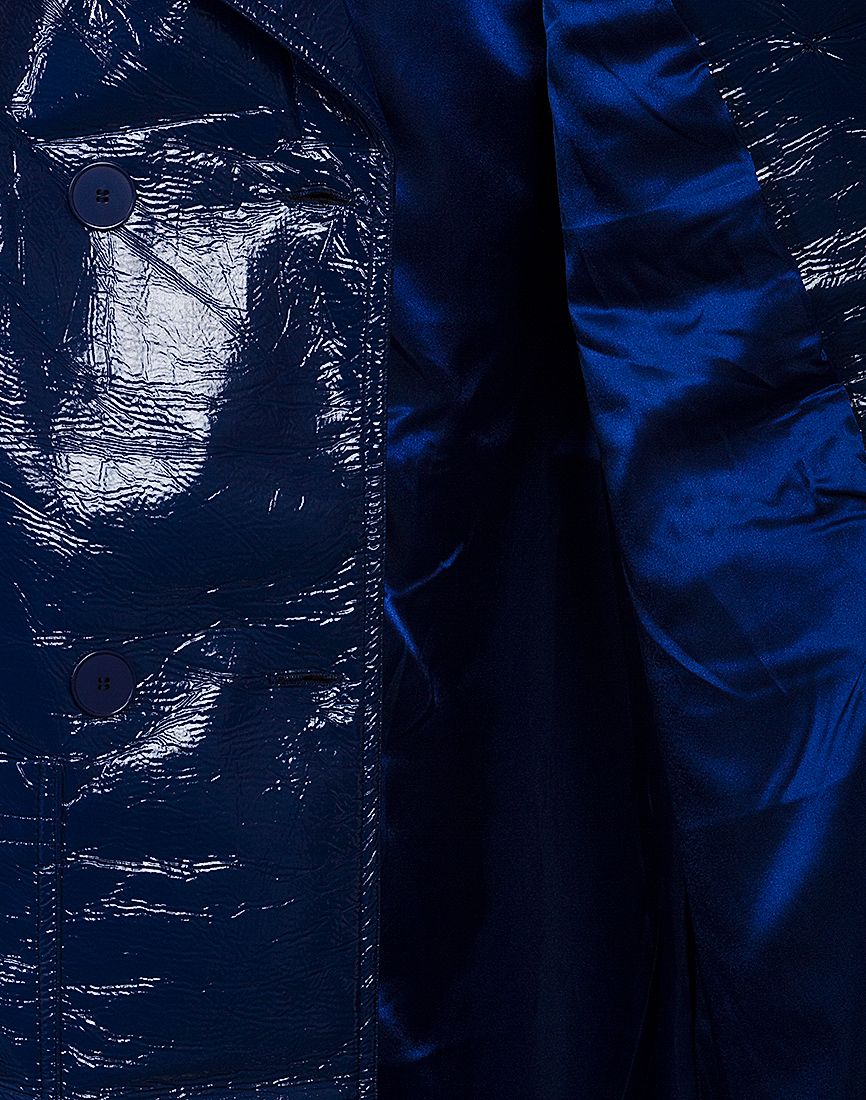 Trench coat simili cuir bleu – Image 2