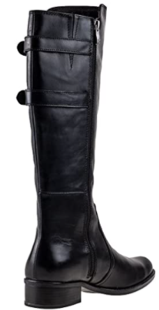 CAPRICE Bottes cavalières cuir lisse noir – Image 3