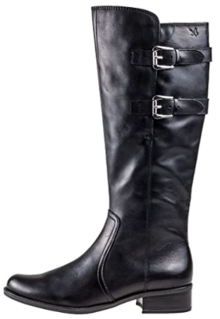 CAPRICE Bottes cavalières cuir lisse noir – Image 6