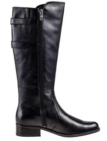 CAPRICE Bottes cavalières cuir lisse noir – Image 7