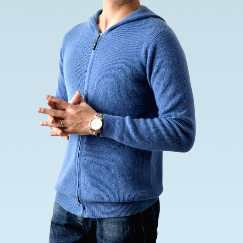 Cardigan 100% Laine Mérinos Capuche Homme – Image 9