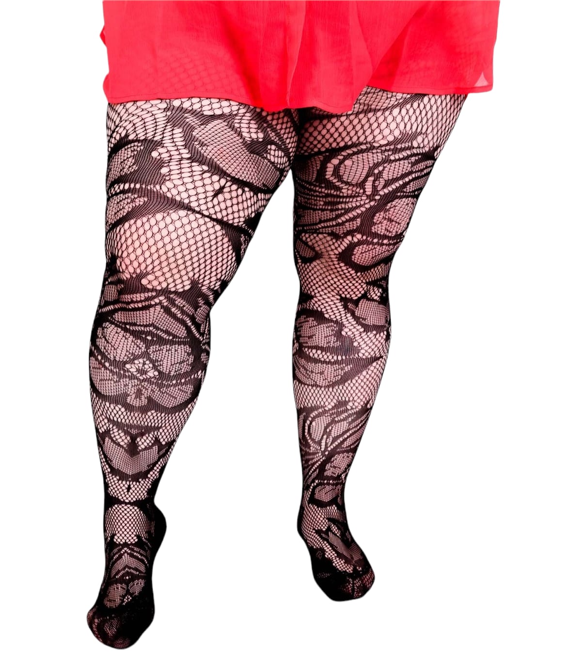 Collants résille fleurs