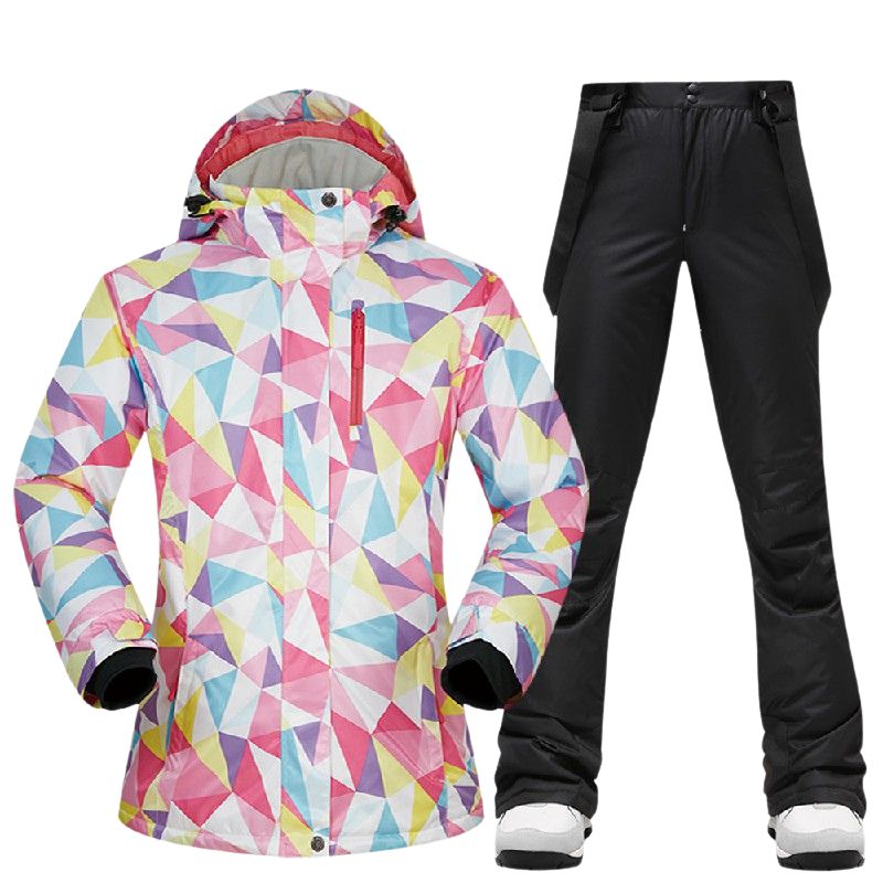 Combinaison de ski femme avec motifs à carreaux, 2 pièces – Image 2