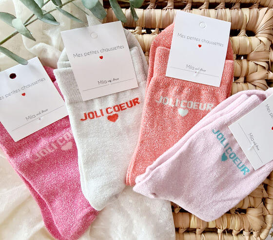 Chaussettes lurex Joli coeur coloris surprise – Image 2